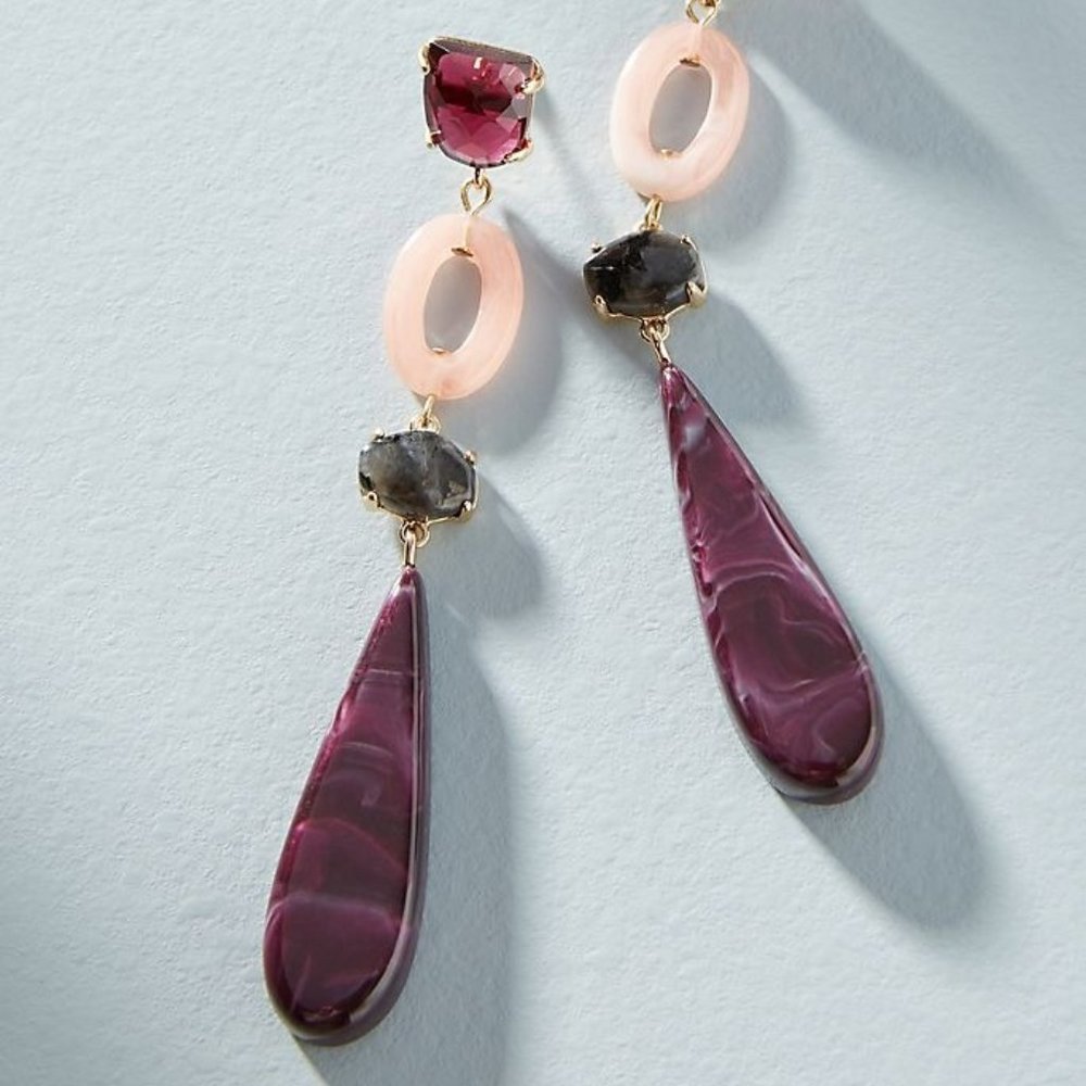 Anthropologie Resin Stone Drop Earrings